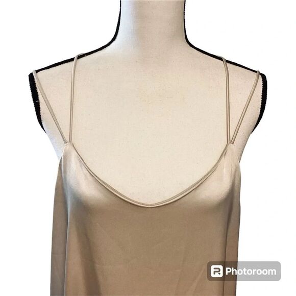 HALSTON HERITAGE NWT Sleeveless Double-Strap Satin Slip Maxi Dress Large - Picture 5 of 12